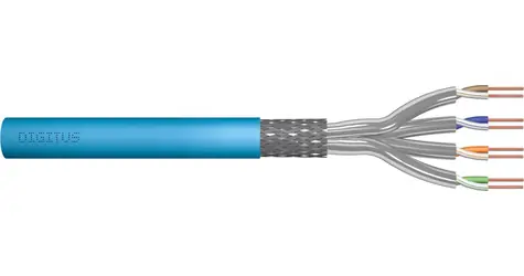 Digitus Cat.6A S/FTP modrá 50m / Instalační kabel / AWG 23/1 / LSOH / Eca / drát