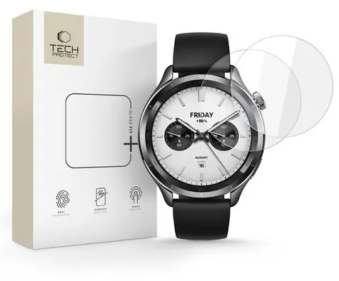 Tech-Protect Glass Fit+ sklo pro Xiaomi Watch S4 čiré / Ochranné tvrzené sklo / 2 ks v balení