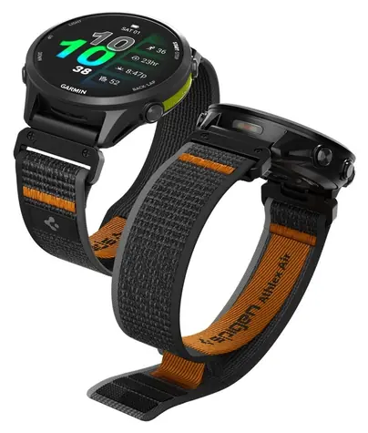 Spigen Athlex Air řemínek pro Garmin QuickFit 22mm černo-oranžová / Řemínek / Nylon / Quick Fit / 155–245 mm