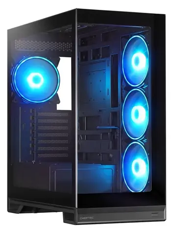 Chieftec GX-30B-OP černá / Skříň / Midi Tower / Tvrzené sklo / ATX, mATX, Mini-ITX / RGB / bez zdroje / USB-C