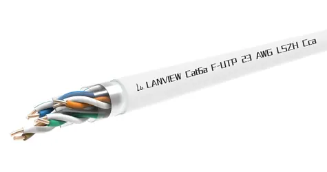 Lanview Cat6a F-UTP instalační kabel 305 m bílý / Síťový kabel / LSZH / AWG23