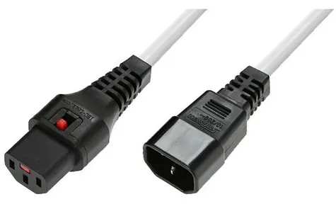 MicroConnect Prodlužovací kabel s IEC zámkem C13-C14 bílá / Prodlužovací kabel / 1,5 m / 230 V / 10 A