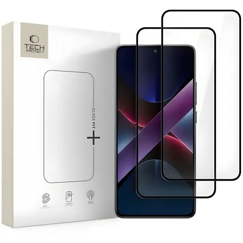 Tech-Protect Glass Fit+ černé / Ochranné tvrzené sklo / Xiaomi POCO X7 5G / 2 ks