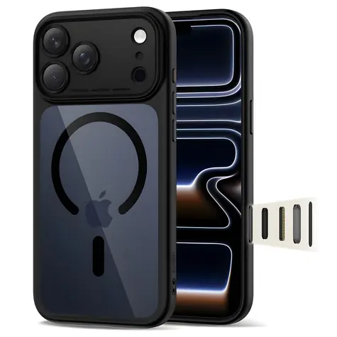 Tech-Protect Magpeak MagSafe transparentní černá / Kryt / Apple iPhone 17 Pro Max / MagSafe