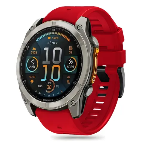 Tech-Protect Silicone Line červená / Řemínek pro Garmin Fenix / 5X/5X Plus/6X/6X Pro/7X/8 (51 mm) / Silikon