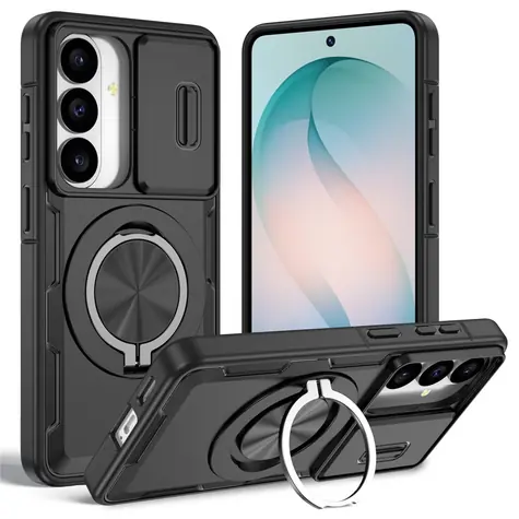 Hurtel Kryt s výsuvným krytem kamery černá / Kryt / Samsung Galaxy S26 / Otočný stojánek / MagSafe
