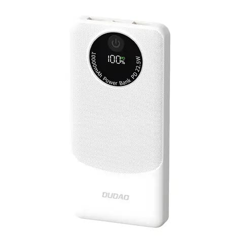 Dudao K12 10000mAh bílá / Powerbanka / 22.5W / USB-A / USB-C
