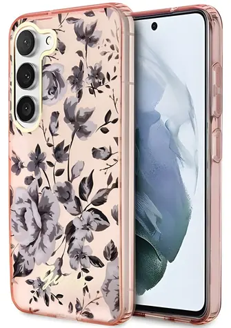 Guess GUHCS23MHCFWSP S23+ růžová / Zadní kryt / Samsung Galaxy S23+ / Flower Collection