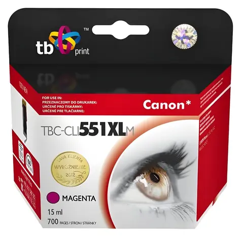 TB Cartridge CLI-551XL purpurová / Cartridge / Canon Pixma MG5450, MG6350, iP7250, MX925 / 15 ml / 700 stran
