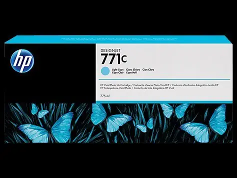 HP 771C světle azurová / Inkoustová kazeta / pro DesignJet Z6200/Z6610/Z6810 Photo / 775 ml