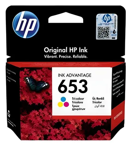 HP 653 tříbarevná / Inkoustová kazeta / 5 ml / cca 200 stran / HP DeskJet Plus Ink Advantage 6075, 6475