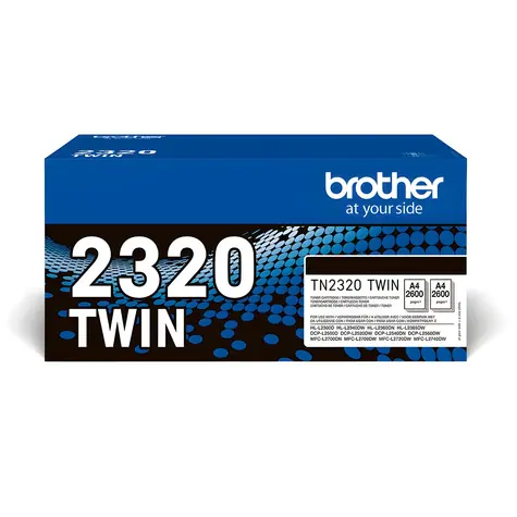 Brother TN-2320TWIN černá / Toner / Duopack 2 ks / výtěžnost 2× 2600 stran / DCP-L25xx, HL-L23xx, MFC-L27xx