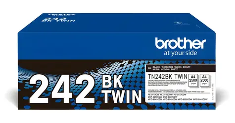 Brother TN-242BKTWIN černá / Toner / duopack 2 ks / výtěžnost 2× 2500 stran / DCP-9017CDW, HL-3142CW, HL-3152CDW
