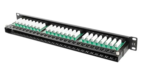 Lanberg černý / Patch panel / 48 portů / Cat6 / UTP / 1U / 19