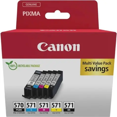 Canon PGI-570/CLI-571 MULTI / Originální cartridge / 5 ks / pro PIXMA MG575x, MG685x, MG775x, TS505x-905x