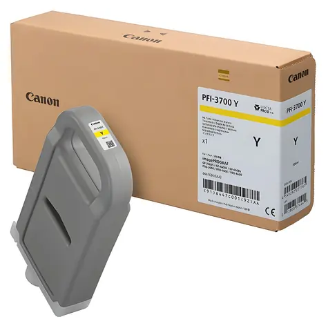 Canon PFI-3700Y žlutá / Inkoustová cartridge / pigmentová / 700 ml / PRO-6600/4600/2600