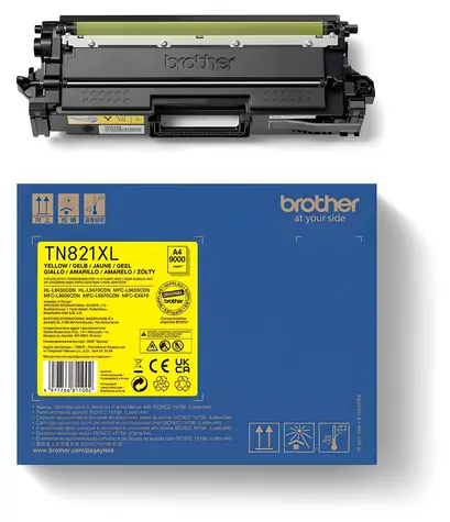 Brother TN-821XLY žlutá / Toner / Originální / 9 000 stran / MFC-L9670CDN, MFC-L9630CDN
