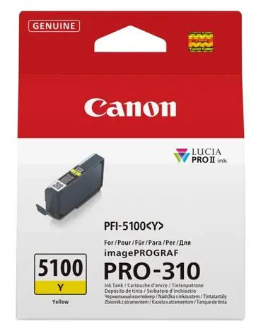 Canon PFI-5100Y žlutá / Cartridge / imagePROGRAF PRO-310 / 14,4 ml / Originální