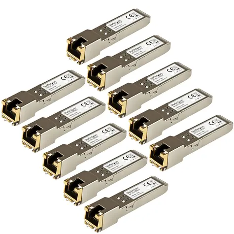 StarTech RJ-45 SFP modul, HP kompatibilní, 10 ks / SFP modul / 1000 Mbit/s / IEEE 802.3ab / stříbrná / hliník