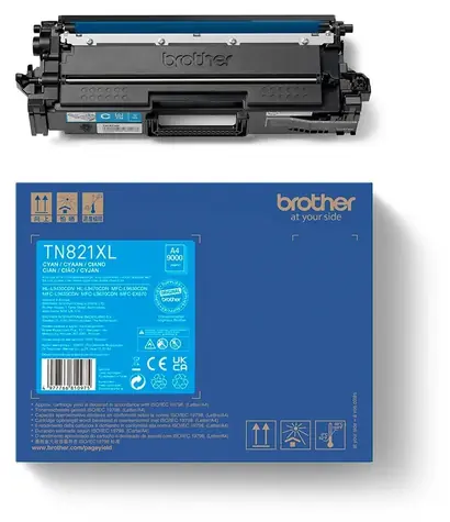 Brother TN-821XLC azurová / Toner / Originální / 9 000 stran / MFC-L9670CDN, HL-L9470CDN