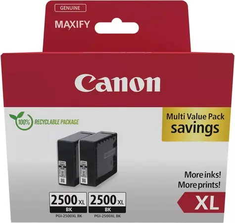 Canon PGI-2500XL BK Twin / Originální cartridge / černá / 2 ks / pro MAXIFY MB2050, MB2350