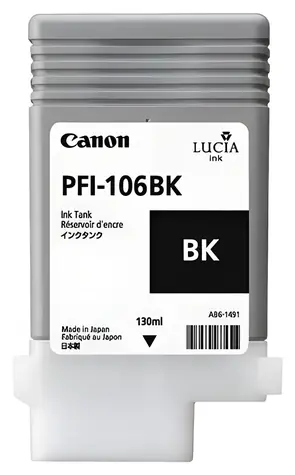 Canon PFI-106 foto černá / Inkoustová kazeta / 130 ml / Originální / imagePROGRAF iPF6300, iPF6350, iPF6400, iPF6450