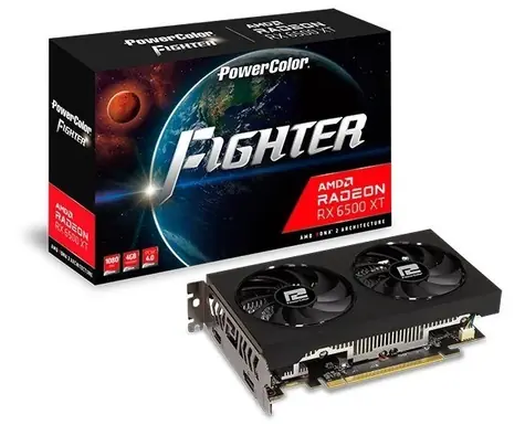 PowerColor Radeon RX 6500 XT Fighter 4GB / Grafická karta / 2815 MHz / 4GB GDDR6 / 64-bit / 1x HDMI + 1x DP / 400W