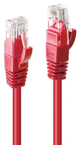 Lindy Cat6 U/UTP 1m červená (48032) / Síťový kabel / RJ-45