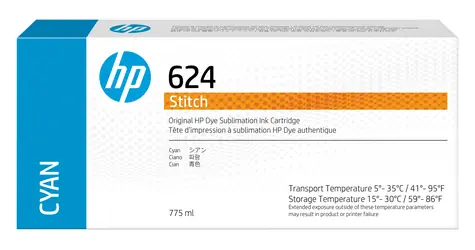 HP 624 azurová / Inkoustová náplň / pro HP Stitch S300 / 775 ml