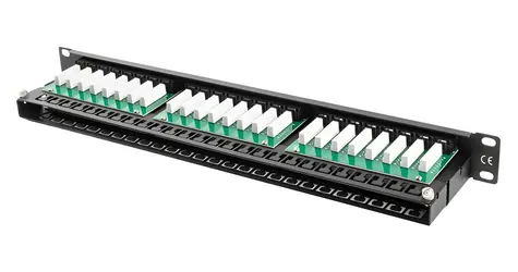 Lanberg černý / Patch panel / 48 portů / Cat5e / UTP / 1U / 19