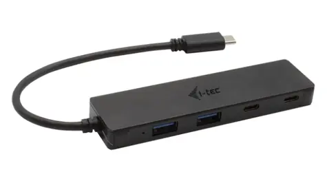 i-tec USB-C Metal HUB 4 Port / USB hub / 2x USB-C / 2x USB 3.0 / Integrovaný kabel USB-C
