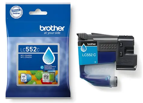 Brother LC-552C azurová / Inkoustová cartridge / 550 stran / pro MFC-J3660DW/MFC-J3960DW