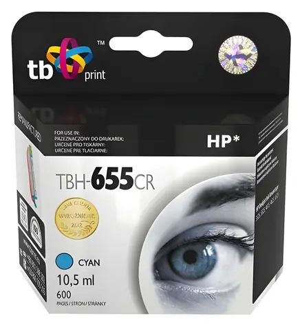 TB kompatibilní kazeta HP 655 cyan / Inkoustová kazeta / 600 stran / 10,5 ml