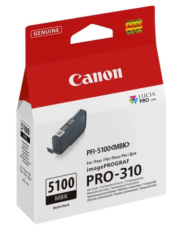 Canon PFI-5100MBK matná černá / Inkoustová náplň / originální / 14,4 ml / pro imagePROGRAF PRO-310