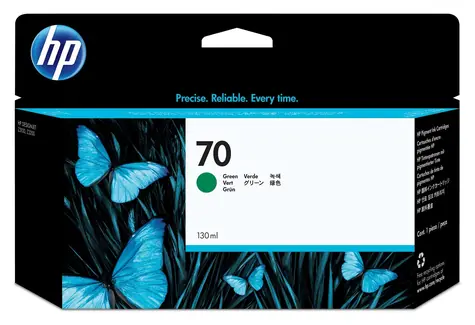 HP 70 C9457A zelená / Inkoustová kazeta / 130 ml / pigmentový inkoust / DesignJet Z2100/Z3100/Z3200