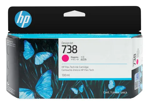 HP 738 Purpurová / Inkoustová cartridge / DesignJet T850, T950 / 130 ml