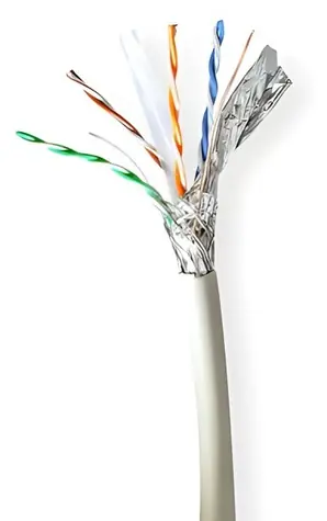 Nedis Instalační kabel CAT6a šedá / Instalační kabel / SF/UTP / Čistá měď / 305 m / LSZH