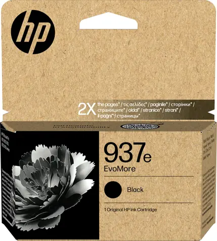 HP 937e EvoMore Černá / Inkoustová kazeta / Originální / 2500 stran / OfficeJet Pro 9120, 9130