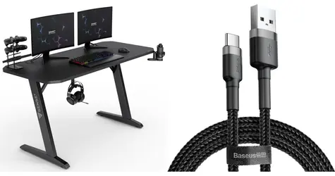 SENSE7 Nomad Basic / Herní stůl / 140 x 60 cm / USB kabel