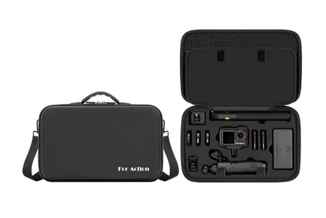 STABLECAM černá pro DJI Osmo Action 5 Pro a nabíjecí rukojeť / Pouzdro / velké / PU a lycra