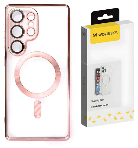 Wozinsky Electroplated Case MagSafe růžová / Zadní kryt / Samsung Galaxy S25 / Pokovené provedení / Magnetické uchycení