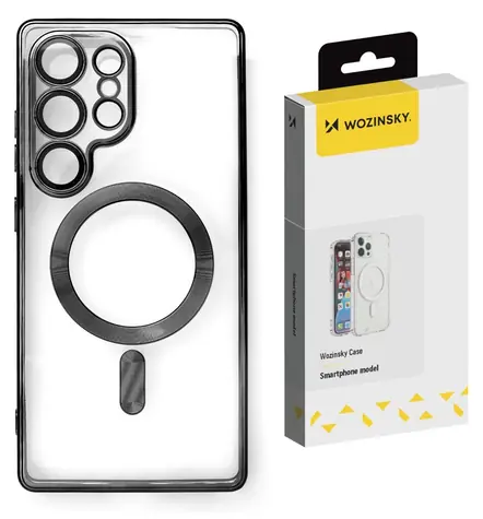 Wozinsky Electroplated kryt pro Samsung Galaxy S24 FE černá / Kryt / MagSafe / Pokovený vzhled