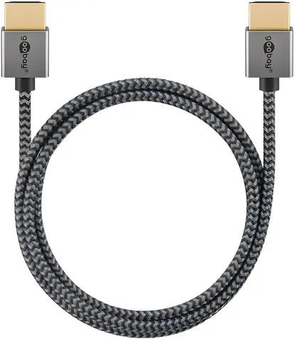 Goobay Plus 75758 šedá / HDMI kabel / Ultra High Speed HDMI 2.1 / 8K 60Hz / 2 m