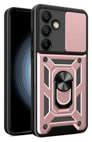 Hurtel Hybrid Armor Camshield růžová / Kryt / Samsung Galaxy A36 / Stojánek / Ochrana fotoaparátu