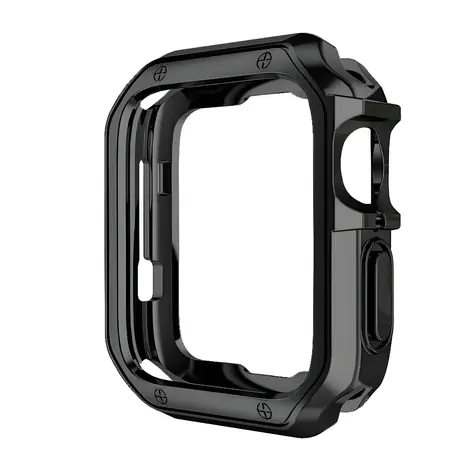 Hurtel Ochranné pouzdro pro Apple Watch 45 mm Series 7/8/9 černá / Pouzdro / Silikon / Odolné vůči nárazům