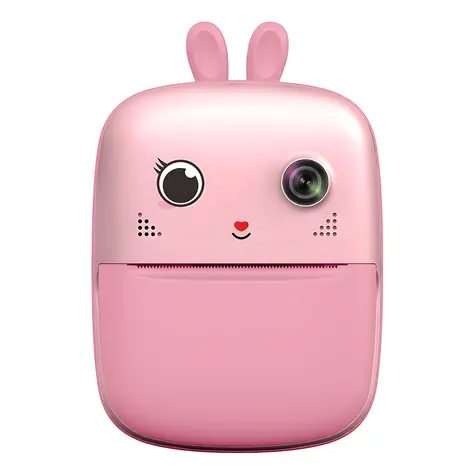 Hurtel Mini tiskárna pro děti s fotoaparátem růžová / Dětská tiskárna / Termotisk