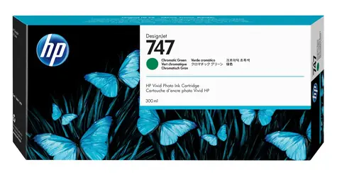 HP 747 chromaticky zelená / Inkoustová kazeta / DesignJet Z9 / 300 ml