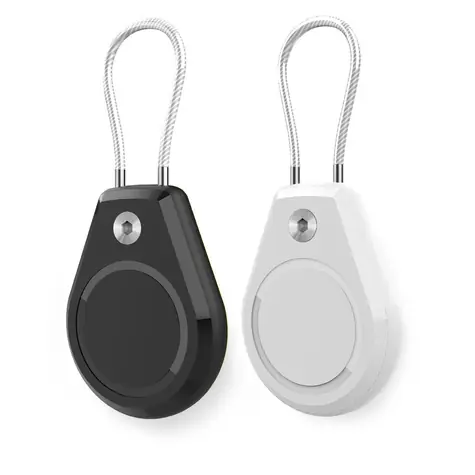 Hurtel Pouzdro na Apple AirTag s ocelovým lankem černá, bílá / Pouzdro / Voděodolné / 2 ks