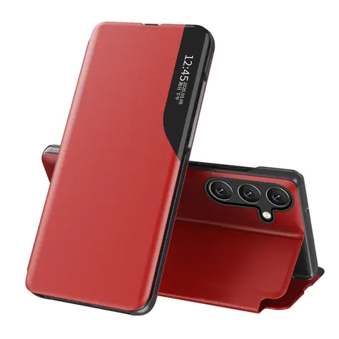 Hurtel Eco Leather View Case červená / Flipové pouzdro / ekokůže / se stojánkem / pro Samsung Galaxy A36