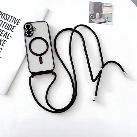 Hurtel Kryt s popruhem přes rameno černý / Kryt / Apple iPhone 17 / MagSafe